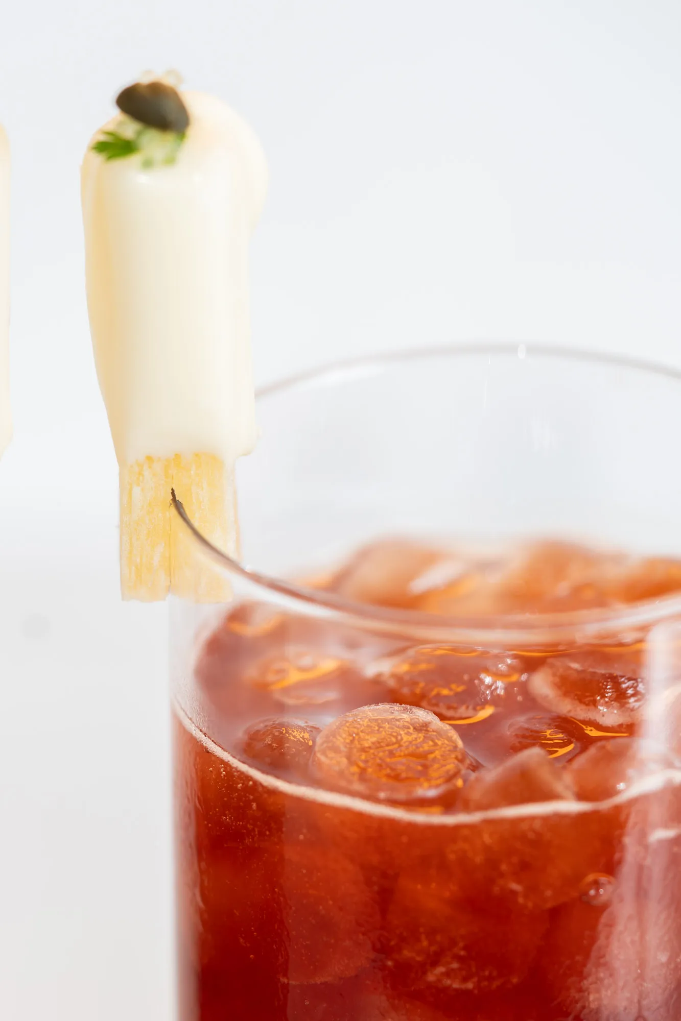 This compressed cachaça-infused sugar cane was the star of the show.