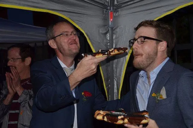 We had Voodoo Donuts instead of a wedding cake. They were so good!